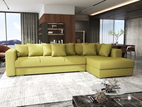 Colțar extensibil dumonde cu ladă de depozitare si sezut confortabil din spuma high-density, Gloria Enjoy Green II 320x183 cm