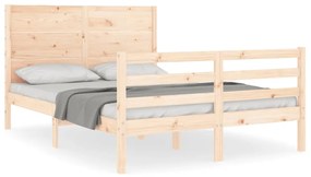 3194636 vidaXL Cadru de pat cu tăblie, 140x200 cm, lemn masiv