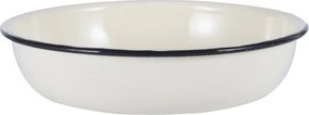 Castron emailat Rosberg R51222OR24, 24 x 5 cm, Margine rotunjita, Alb