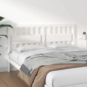 818576 vidaXL Tăblie de pat, alb, 155,5x4x100 cm, lemn masiv de pin