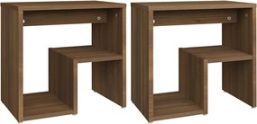 vidaXL Noptiere, 2 buc., stejar maro, 40x30x40 cm, lemn prelucrat