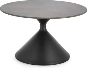 Măsuță de cafea neagră rotundă cu blat cu aspect de marmură ø 70 cm Joona – Bizzotto