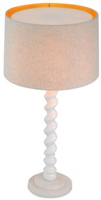 Lampa de masa LUX, Lemn, Tesatura, Alb, Massimo, 119673 HZ
