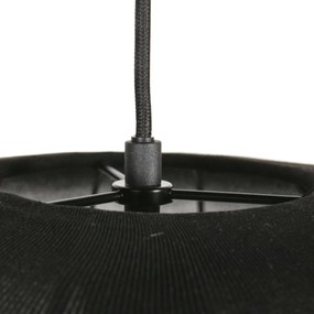 Lampă pandantiv Japandi neagră cu abajur din stofă 55cm - Sable
