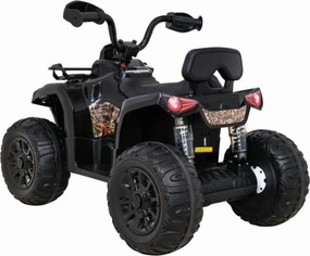 ATV Electric cu acumulator pentru copii NOVOKIDS™ Madness Quad PRO , Cu melodii si lumini, Lungime 100 cm, 3-8 ani , Max 30 kg , Roti EVA, 12V, Negru