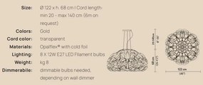Lustra suspendata design Art Deco realizata manual Quantica 120cm