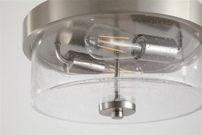 Plafoniera baie metal argintiu satin sticla IP44 Preston 2L