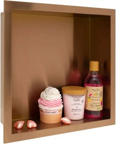 Raft incastrat patrat Balneo Wall-Box 30x30x10 cm finisaj cupru periat