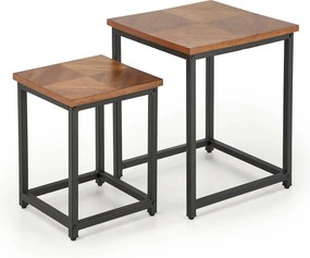 Set 2 masute cafea ELZA, nuc/negru