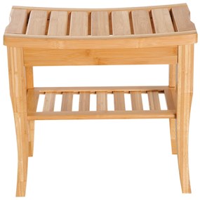 Homcom Scaunel cu Raft in Bambù Natural