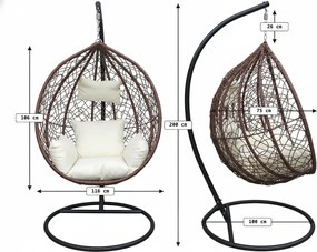 Scaun suspendat maro KOKON cu suport