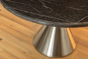 Masa Rotunda, Metal, Argintiu, Marmura Optic, ELEGANCIA 130cm, A-45899 VC