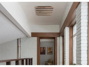 Plafoniera LED riflaj MDF cu efect de lemn HAYDEN 30x30cm
