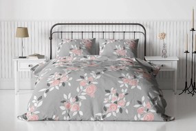 Lenjerie de pat din bumbac EFLORIA, gri Dimensiune lenjerie de pat: 70 x 90 cm | 140 x 200 cm