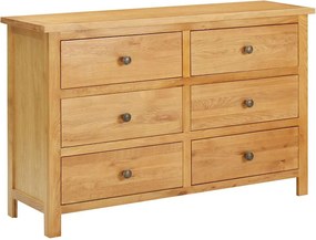 vidaXL Dulap cu sertare, 105 x 33,5 x 73 cm, lemn masiv stejar