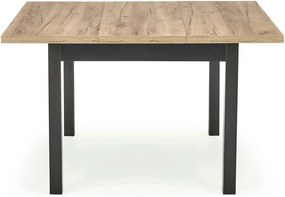 Masa bucatarie extensibila lemn TIAGO, stejar/negru, 90/125x90x77 cm