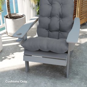 Outsunny Set de 2 perne pentru scaun Adirondack cu prinderi sigure, design capitonat moale și gros, gri | Aosom Romania