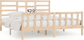 vidaXL Cadru de pat fără saltea, 200x200 cm, lemn masiv pin