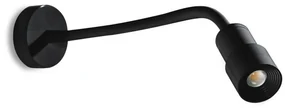 Aplica de perete tip spot LED cu brat flexibil LUMI FLEX neagra