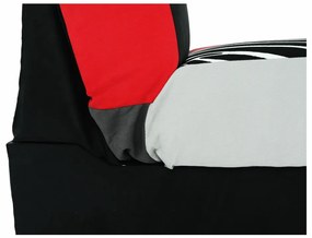 Canapea, textil roşu/gri/negru, ALABAMA