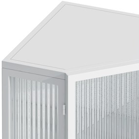 Dulap colțar cu ușă din sticlă, Alb | Aosom Romania