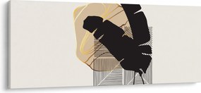 Tablou - Abstracție cu frunze tropicale N⁰4 (120x50 cm)