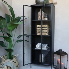 Vitrina din metal cu 2 usi si 3 rafturi, stil industrial