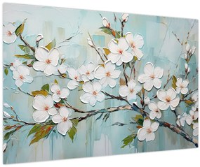 Tablou - Pictură, ramuri de copac înflorit (90x60 cm)
