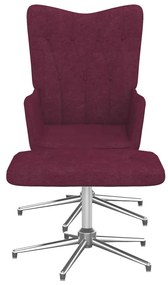 327610 vidaXL Scaun de relaxare cu taburet, violet, textil