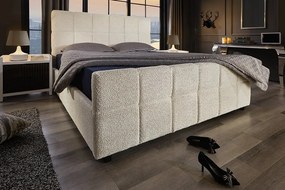 Pat PRESTIGE 180x200cm crem boucle cu spatiu de depozitare