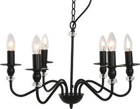Candelabru din metal, negru, cu 6 brațe, 46 x 54 cm, „Cayeux”