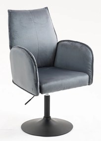 HR280N Scaun Grafit din Catifea cu Bază Neagră