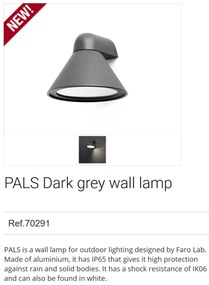 Aplica de perete exterior design modern IP65 PALS gri