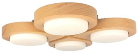 Plafoniera LED rustica fabricata manual din lemn LENS