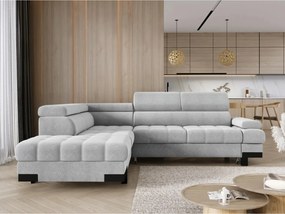 Coltar extensibil SELVA L, sezlong stanga, stofa clasica gri - Austin