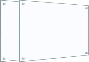 vidaXL Panou antistropi bucătărie 2 buc. transparent 70x50 cm sticlă