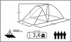 Cort pentru 4 persoane FURAN 4 PRO