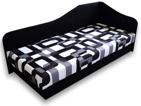 Zondo Pat de o persoană (canapea) 80 cm Lady 87 (negru 39 + Gusto 12) (D). 793114