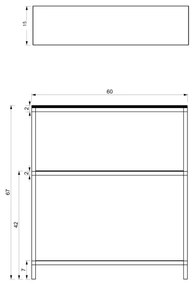 Etajeră de baie 67x60 cm negru