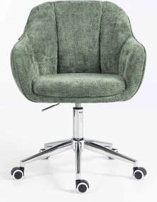 HR2055K Scaun Verde Salvie Grid Premium cu Bază Cromata