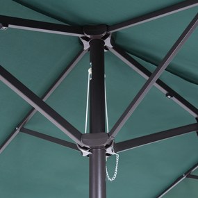 Outsunny Umbrelă Dublă de Grădină, Protecție UV, Manivelă pentru Deschidere, 460x270x240 cm, Verde | Aosom Romania