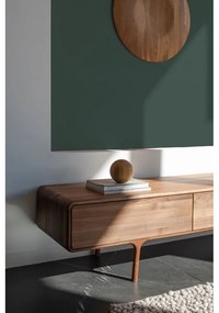 Comodă TV maro din lemn de nuc 220x45x45 cm Fawn – Gazzda