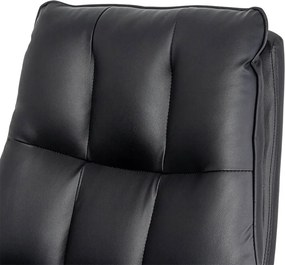 Scaun directorial tapitat cu piele ecologica eleganta si suport de picioare rabatabil OFF 417 negru