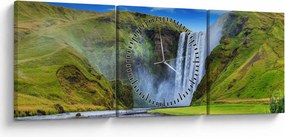 Tablou - Cascada Seljalandsfoss (cu ceas) (90x30 cm)