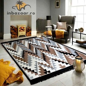Covor rustic traditional 60x150 cm Negru