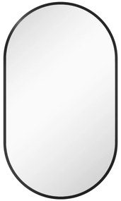 HOMCOM Oglindă ovală murală cu cadru din aluminiu stil minimalist montaj vertical sau orizontal cu 3 cârlige 40 x 70 cm negru | Aosom Romania