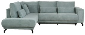 Coltar MODEST extensibil, cu arcuri si lada depozitare, colt stanga, mint, 275x216x91 cm