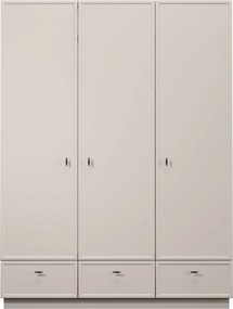 Dulap Lorini 150 cm cu rafturi - cașmir / mânere negre T-bar