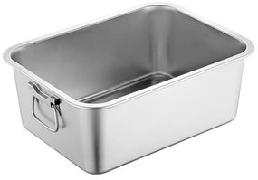 Tava de copt cu manere Rosberg R51222K6015, 60x40x15 cm, Otel inoxidabil, Dreptunghiulara, Inox