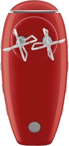 Mixer manual SMEG 50's Style HMF01RDEU, 250 W, 9 viteze, Functie Turbo, Afisaj LED, Timer, Accesorii, Rosu